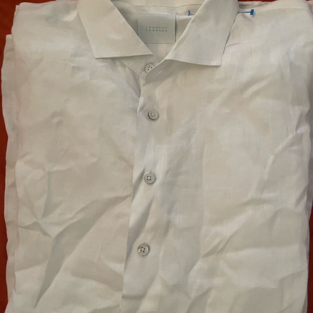 Men's White Button-Up Dress Shirt - Lightweight Collared Shirt